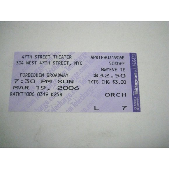 Forbidden Broadway Playbill 2006 47th Street Theatre Ticket Special Victims Unit - Picture 4 of 10